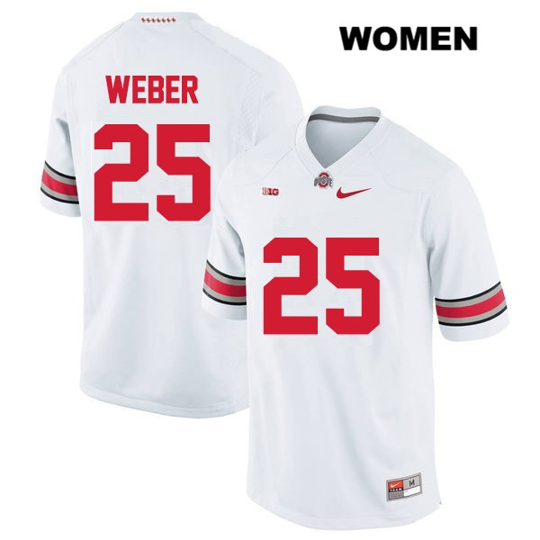 Ohio State Buckeyes Women's Mike Weber #25 White Authentic Nike College NCAA Stitched Football Jersey VG19X41PO